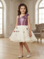 Magenta White Flared Frock