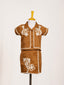 Brown Cord Embroidered Collared Top and Skirt Western Set