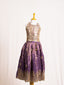 Halter Neck Mirror Work Crop Top & Flared Lehenga Set