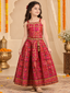 Royal Bandhej Floral Printed Silk Lehenga Choli Set with Gold Latkan