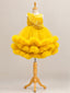 Mustard Yellow Ruffled Flower Frock