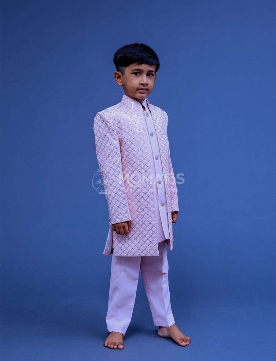 pink color sherwani, pink colour sherwani
