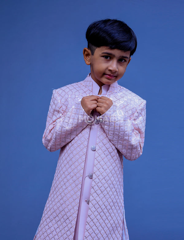 Make your little one shine in our Pink Sherwani for Boys.
