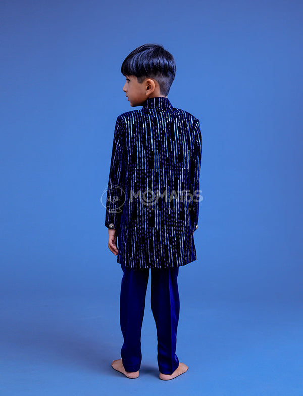 Dress your young gentleman in our stylish blue sherwani