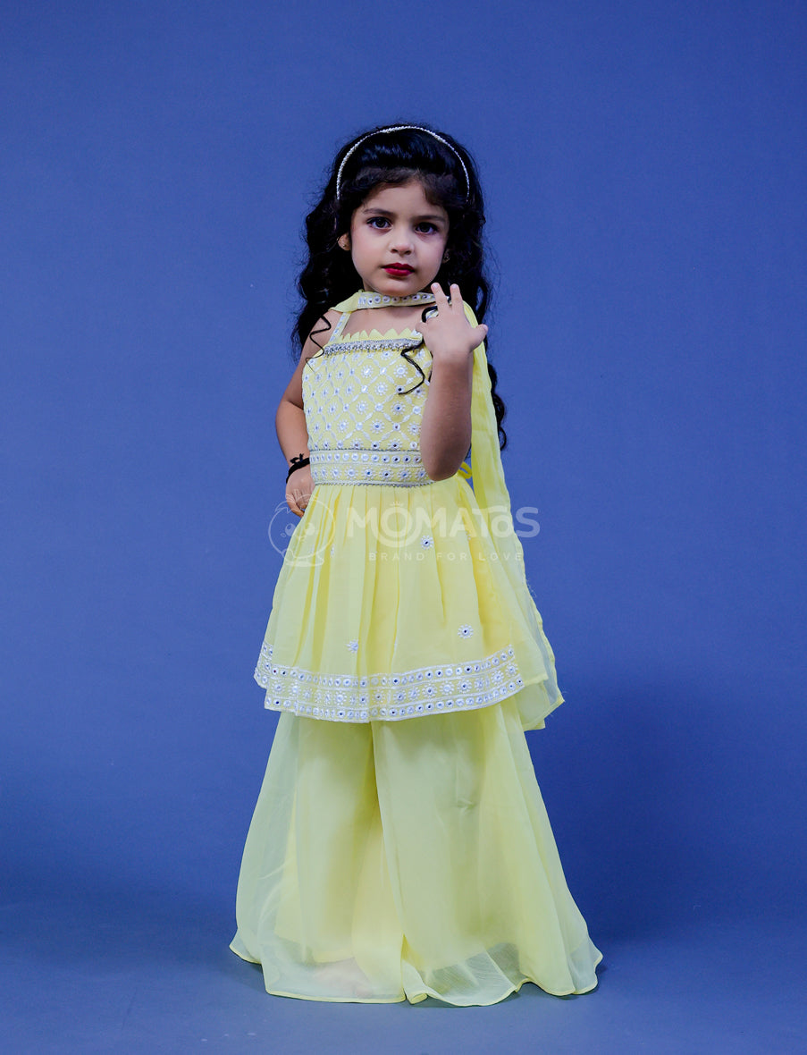 Lemon Plazo Set For Girl
 Main image