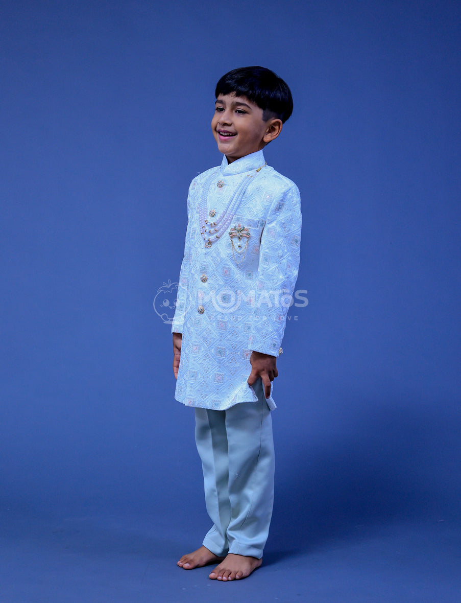White Sherwani For Boy, white sherwani