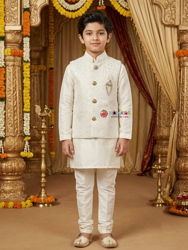 Cream Imperial Sequin Ethnic Set