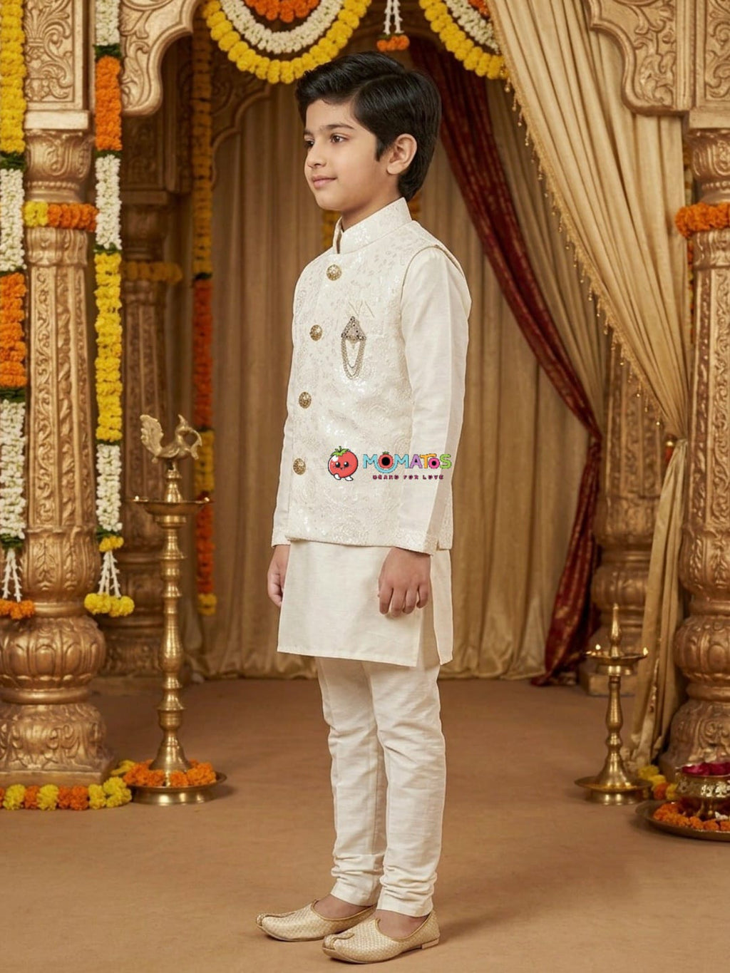 Cream Imperial Sequin Ethnic Set