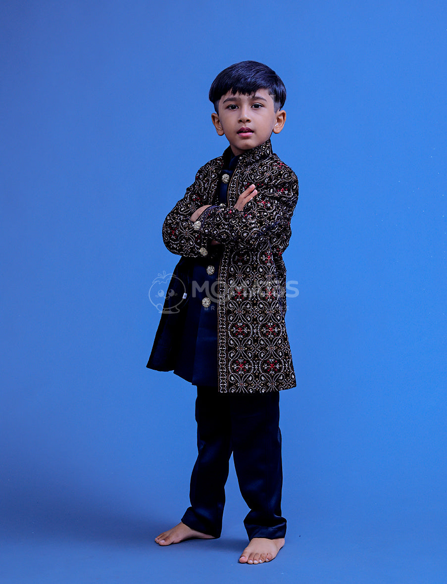 Black Sherwani For Boy
 Main image