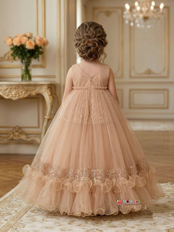 Golden Champagne Sparkle Ball Gown