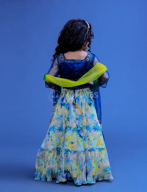 blue lehenga choli with dupatta
