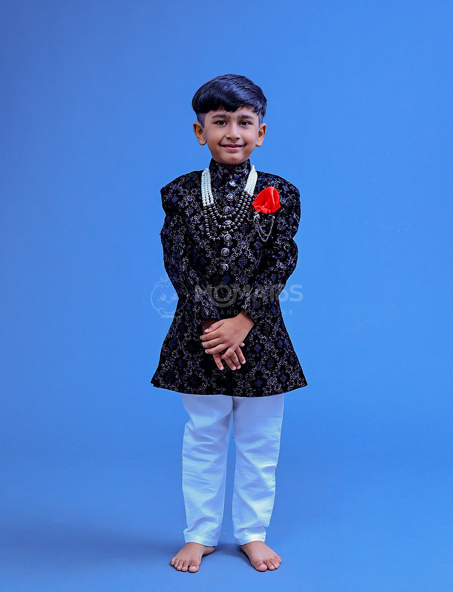 Black Sherwani For Boy
 Main image