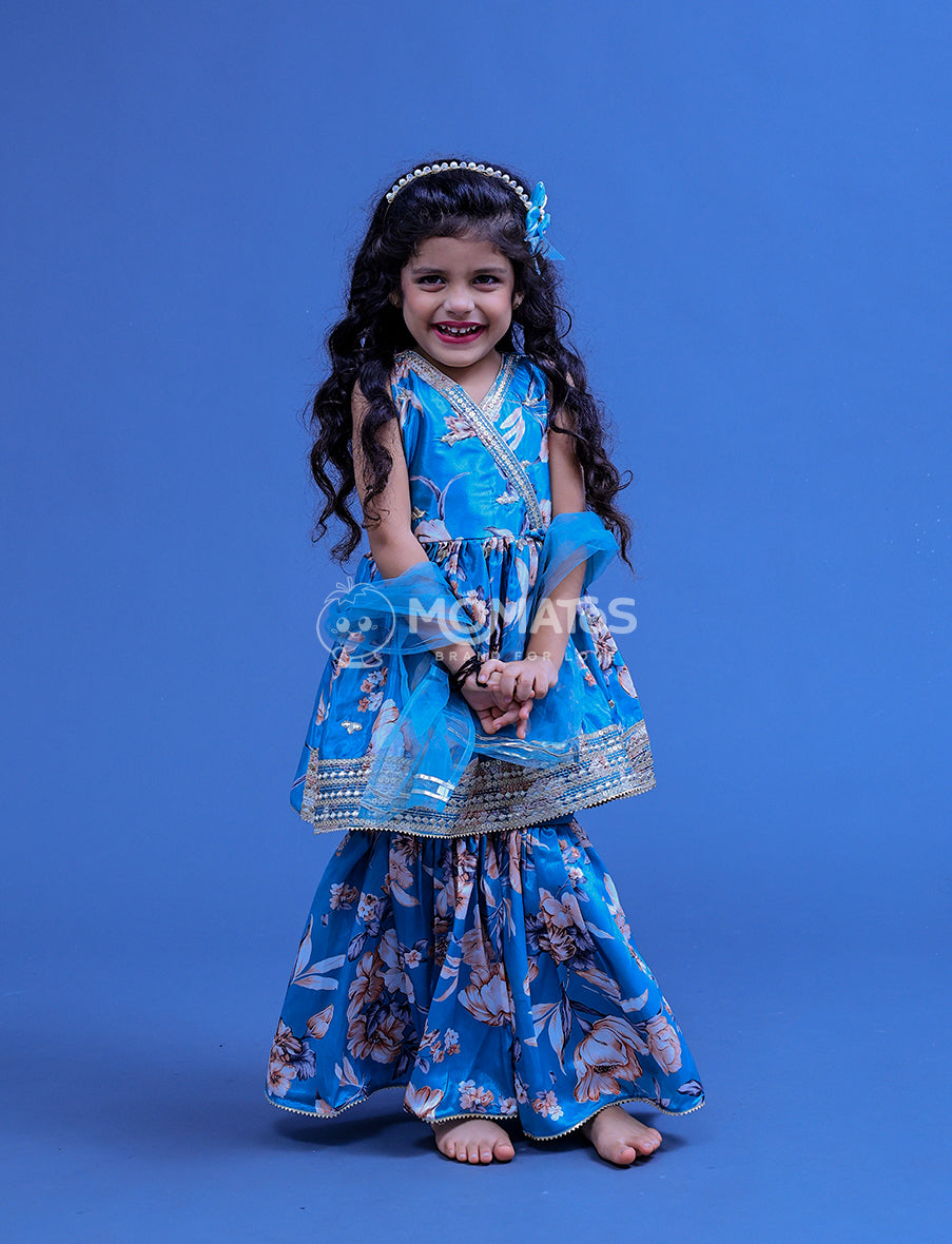 Sea Green  Plazo Set For Girl
 Main image
