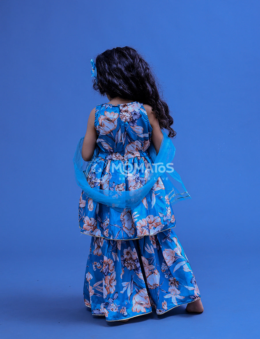 sea green plazo, Sea Green  Plazo Set For Girl