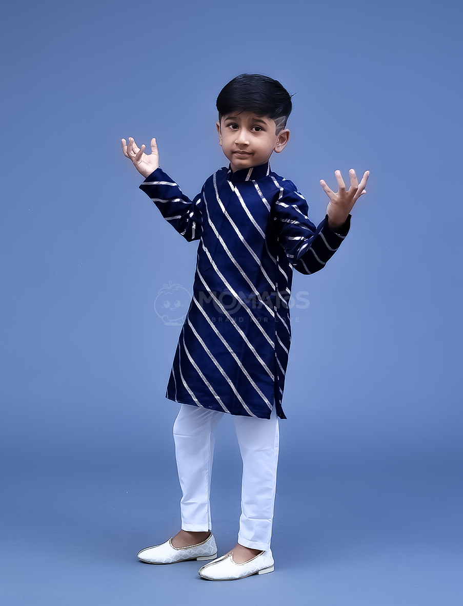 Navy Blue Kurta Payjama For Boy
 Main image