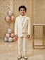 Cream 4-Piece Tuxedo Suit with Sequinned Waistcoat