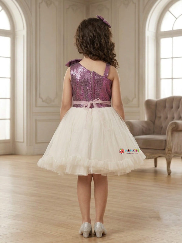 Magenta White Flared Frock