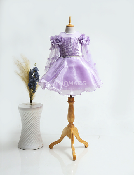Elegant Purple Petal Frock