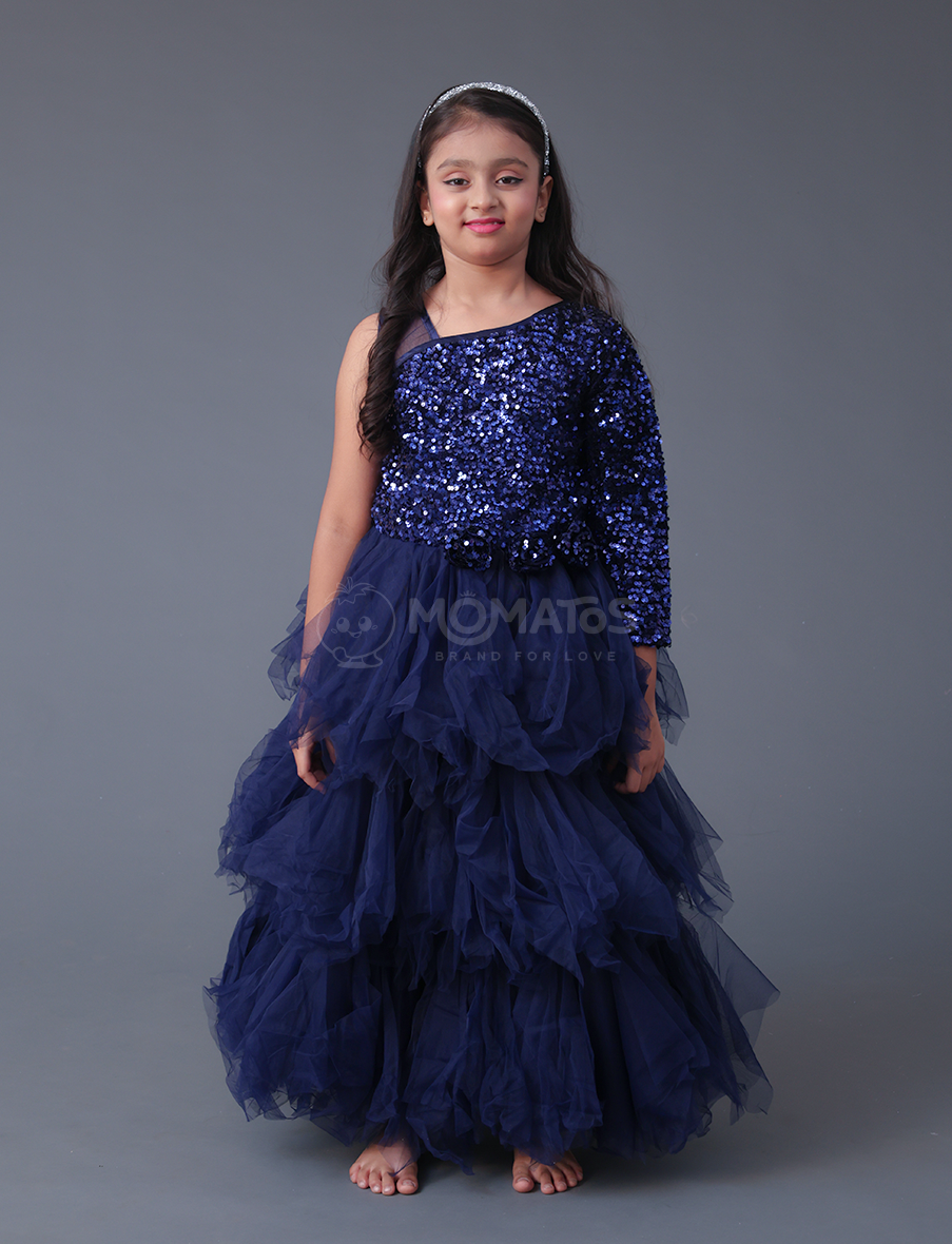 nevy blue gown for girl, nevy blue gown Main image