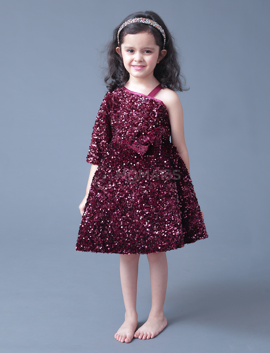 Wine Frock For Girl
 Main image