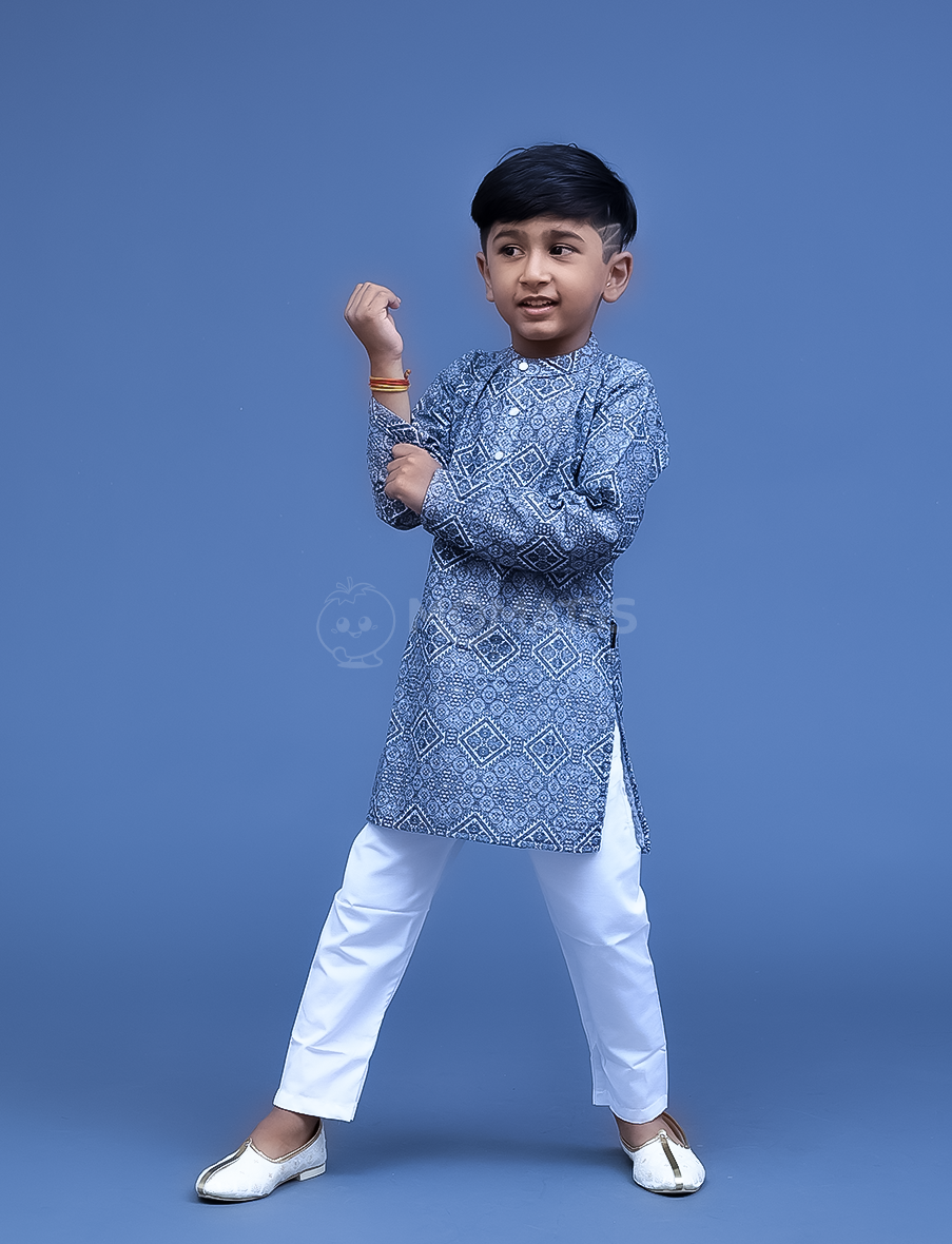 Grey 2 Pc Kurta Pyjama
 Main image