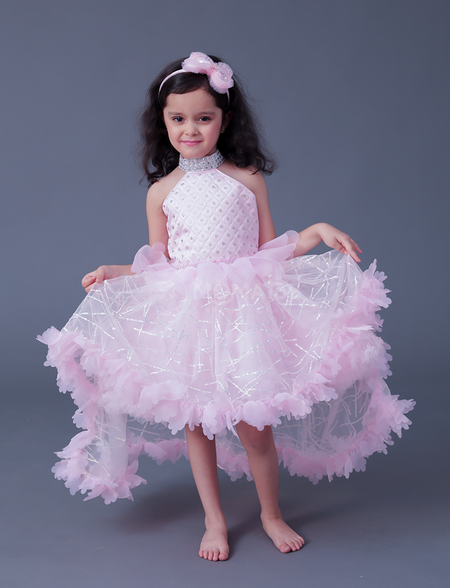 pink frock, party wear frock Main image