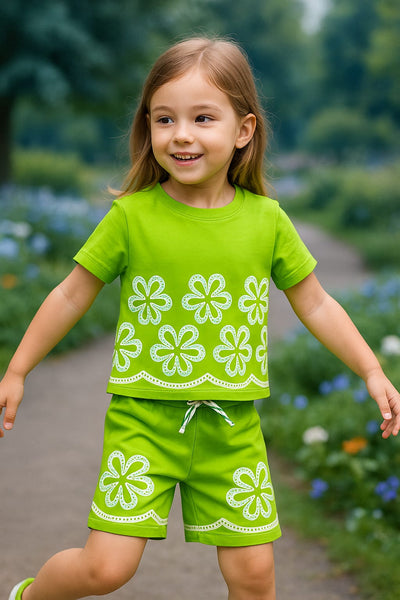 Comfort Green flower printed co-ord set