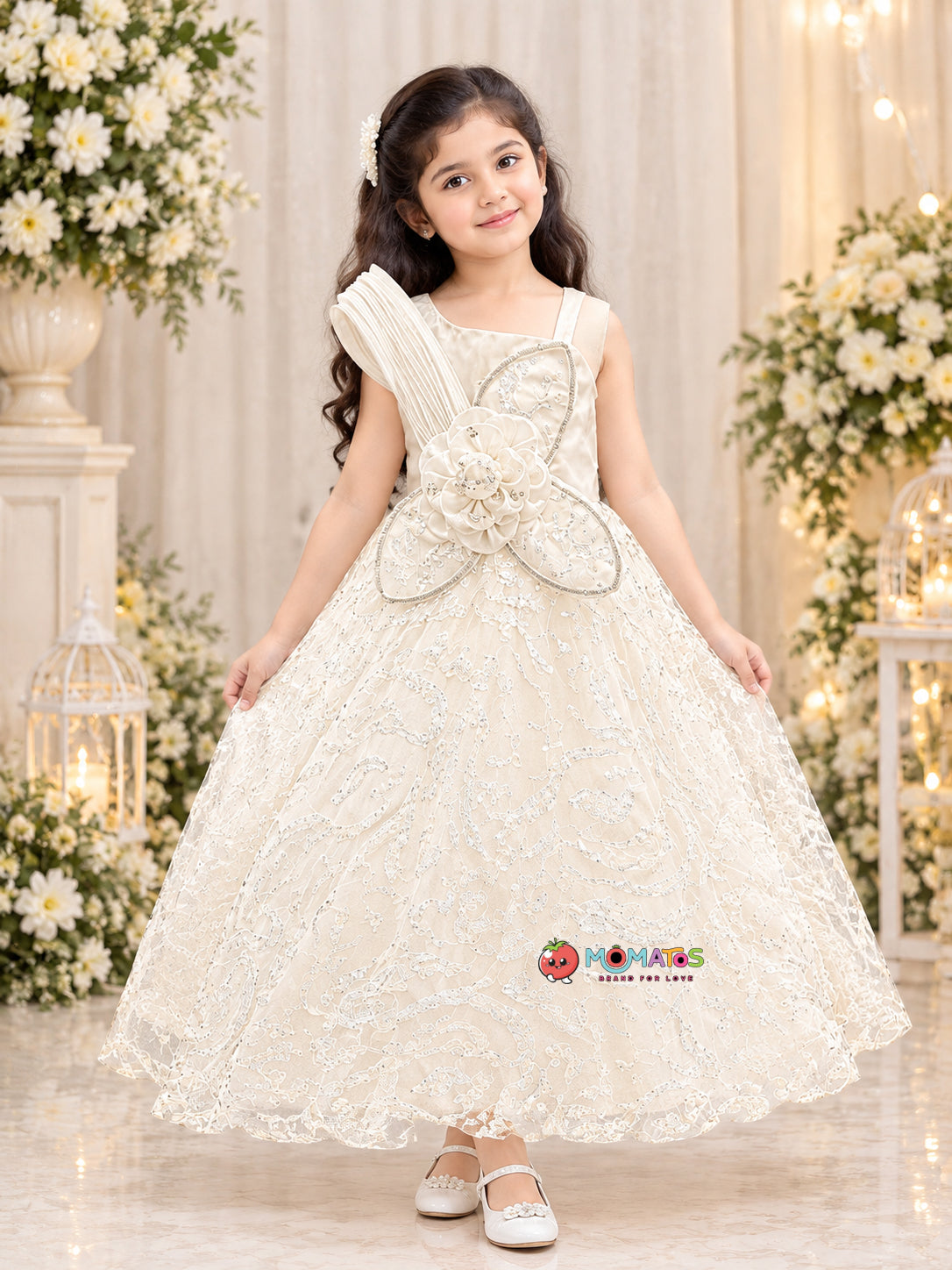 White Embroidered Gown Main image