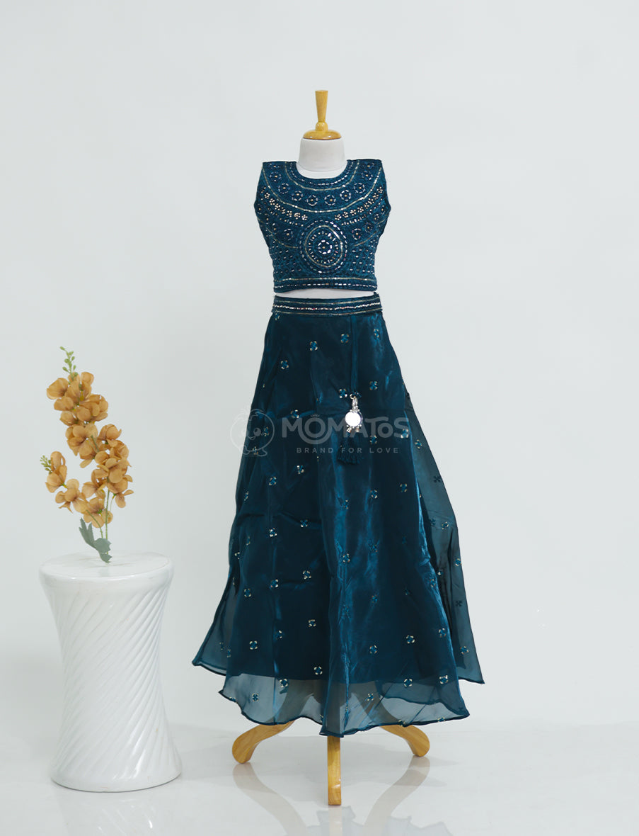 Elegant Rama Ethnic Choli for Girls