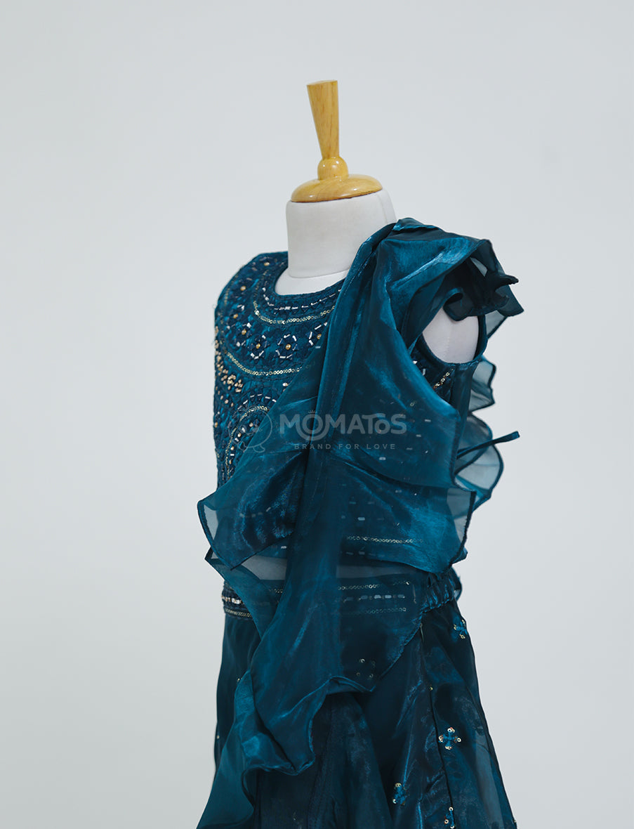 Elegant Rama Ethnic Choli for Girls