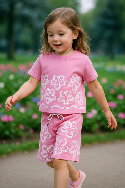 Comfort Pink flower printed co-ord set