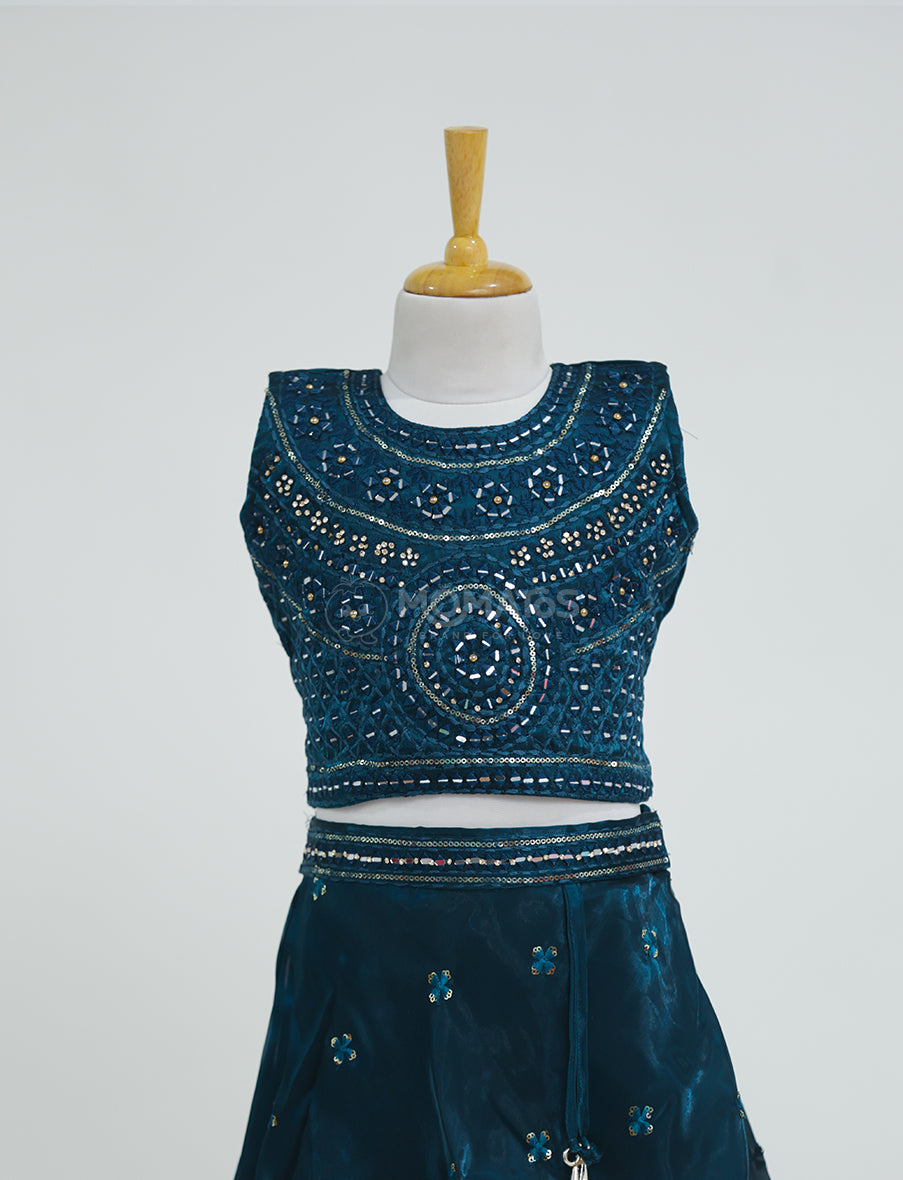 Elegant Rama Ethnic Choli for Girls