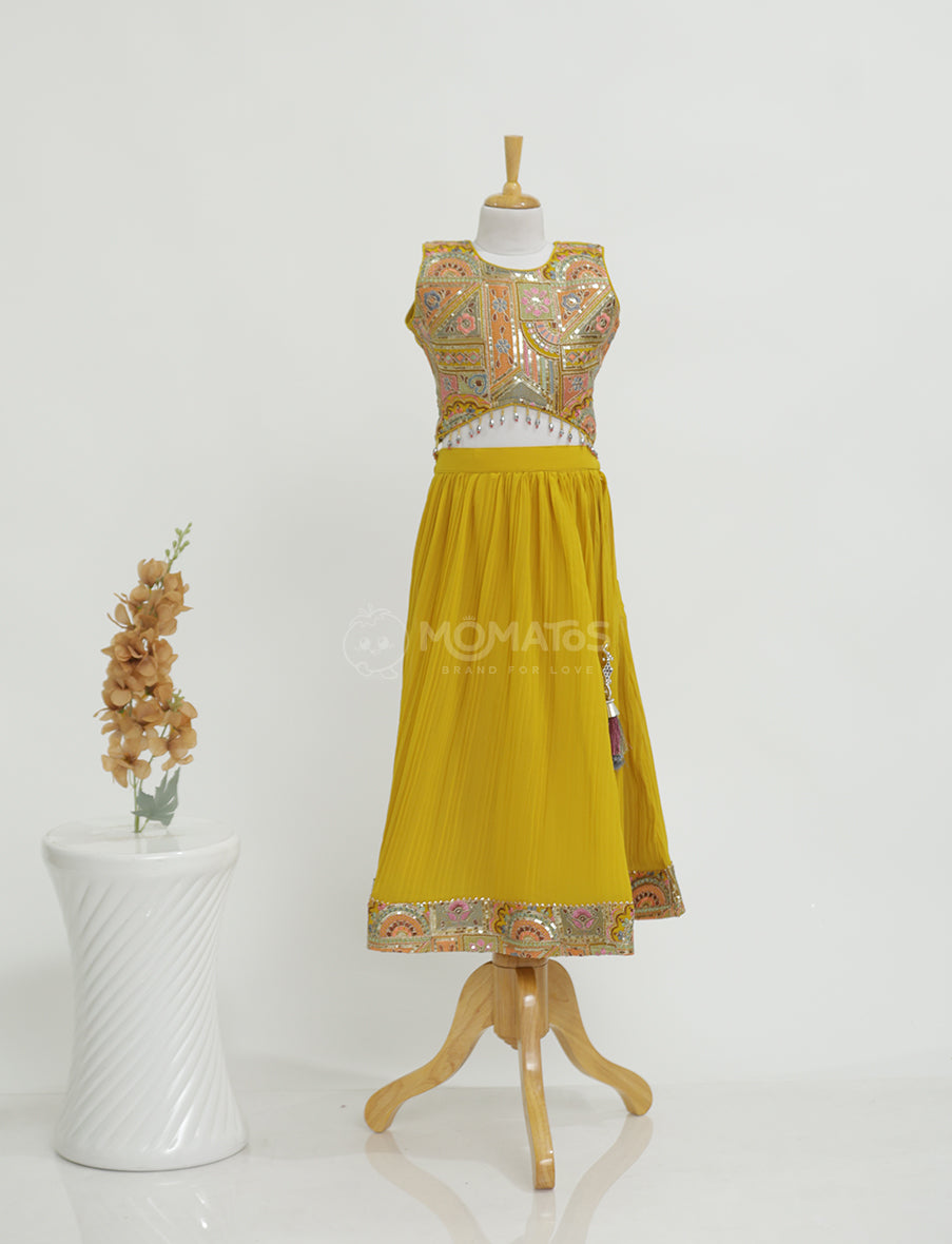 Bright Yellow Ethnic Choli Set Main image