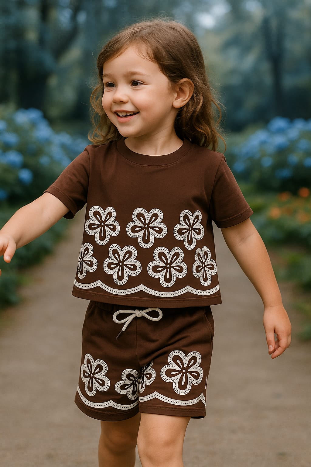 Comfort Coffee flower printed co-ord set Main image
