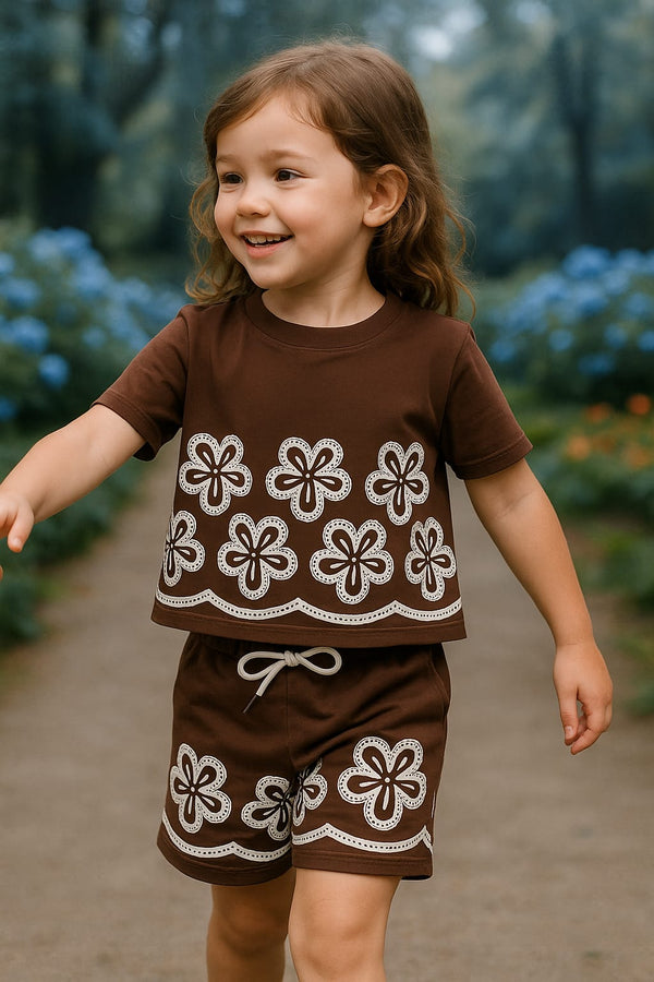 Comfort Coffee flower printed co-ord set