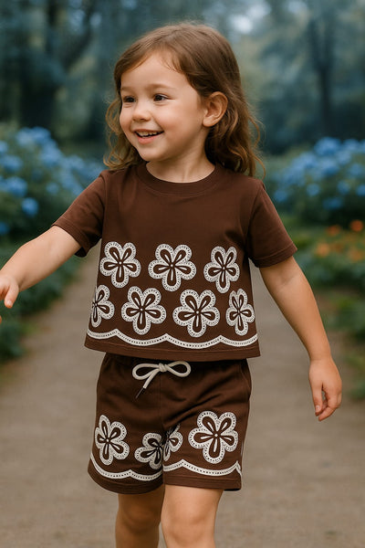 Comfort Coffee flower printed co-ord set