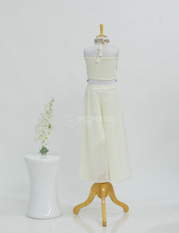 Awesome White Plazo set for Girls