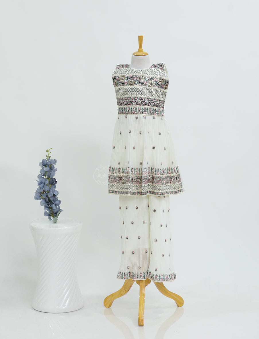 Elegant Cream Ethnic Plazo Set Main image