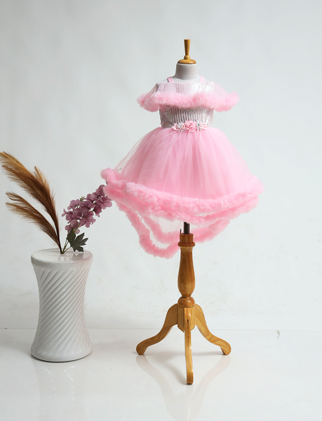 Beautiful Peach Frock for Little Girls