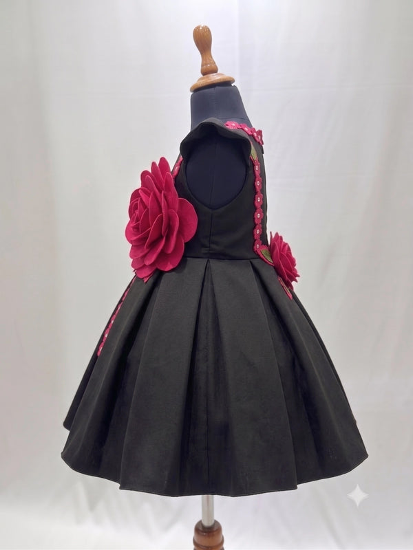 Black Floral Party Frock