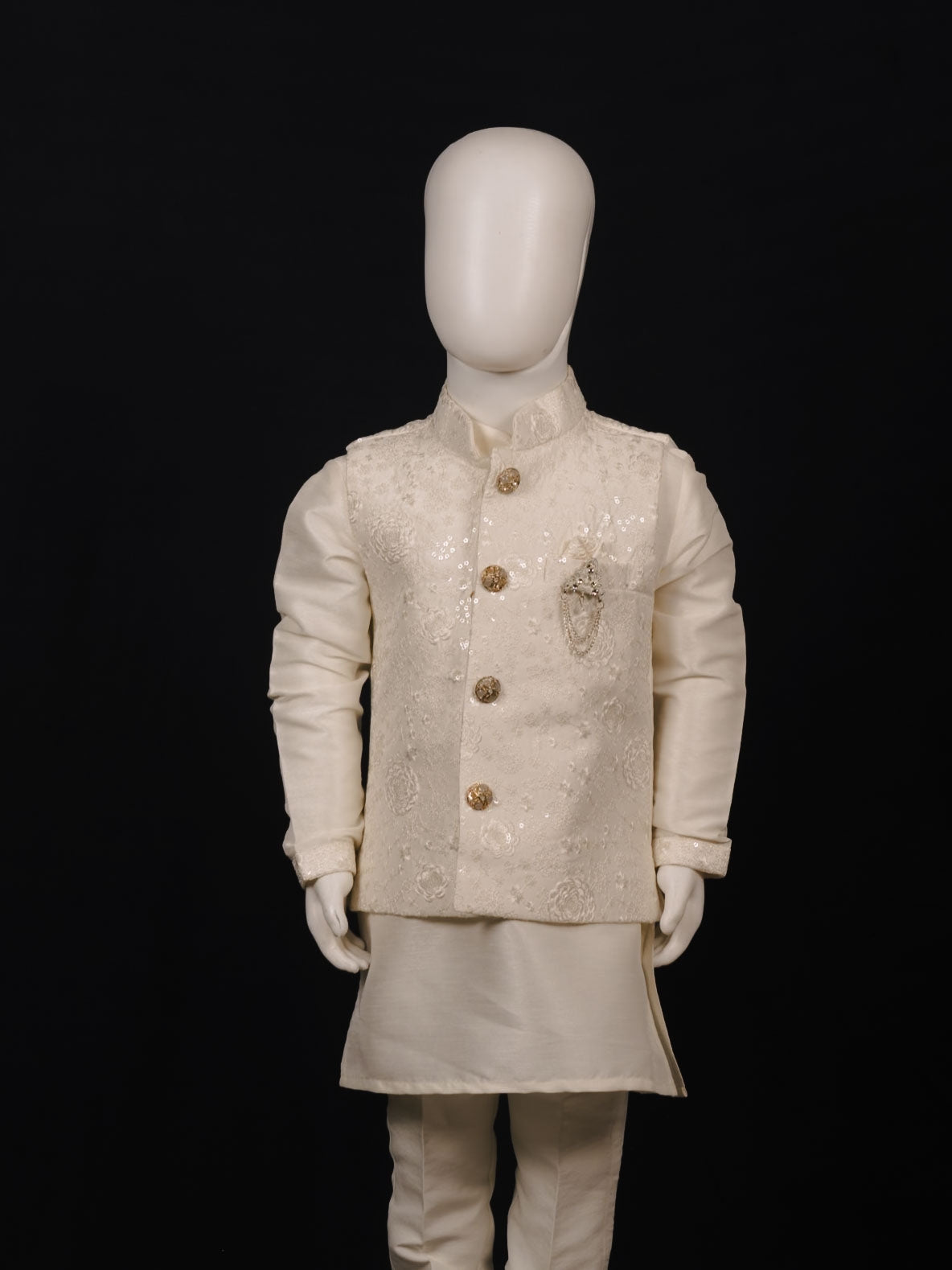 Cream Imperial Sequin Ethnic Set Main image