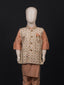 Peach Geometrical Embroidered Kurta Pyjama