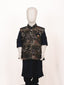 Navy Blue Geometric Embroidered Jacket Kurta Pyjama Set