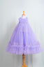 Lavender Purple Sequin Detailed Flared Ball Gown