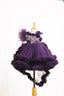 Deep Purple Embroidered High-Low Ruffle Tulle Frock