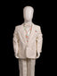 Cream 4-Piece Tuxedo Suit with Sequinned Waistcoat