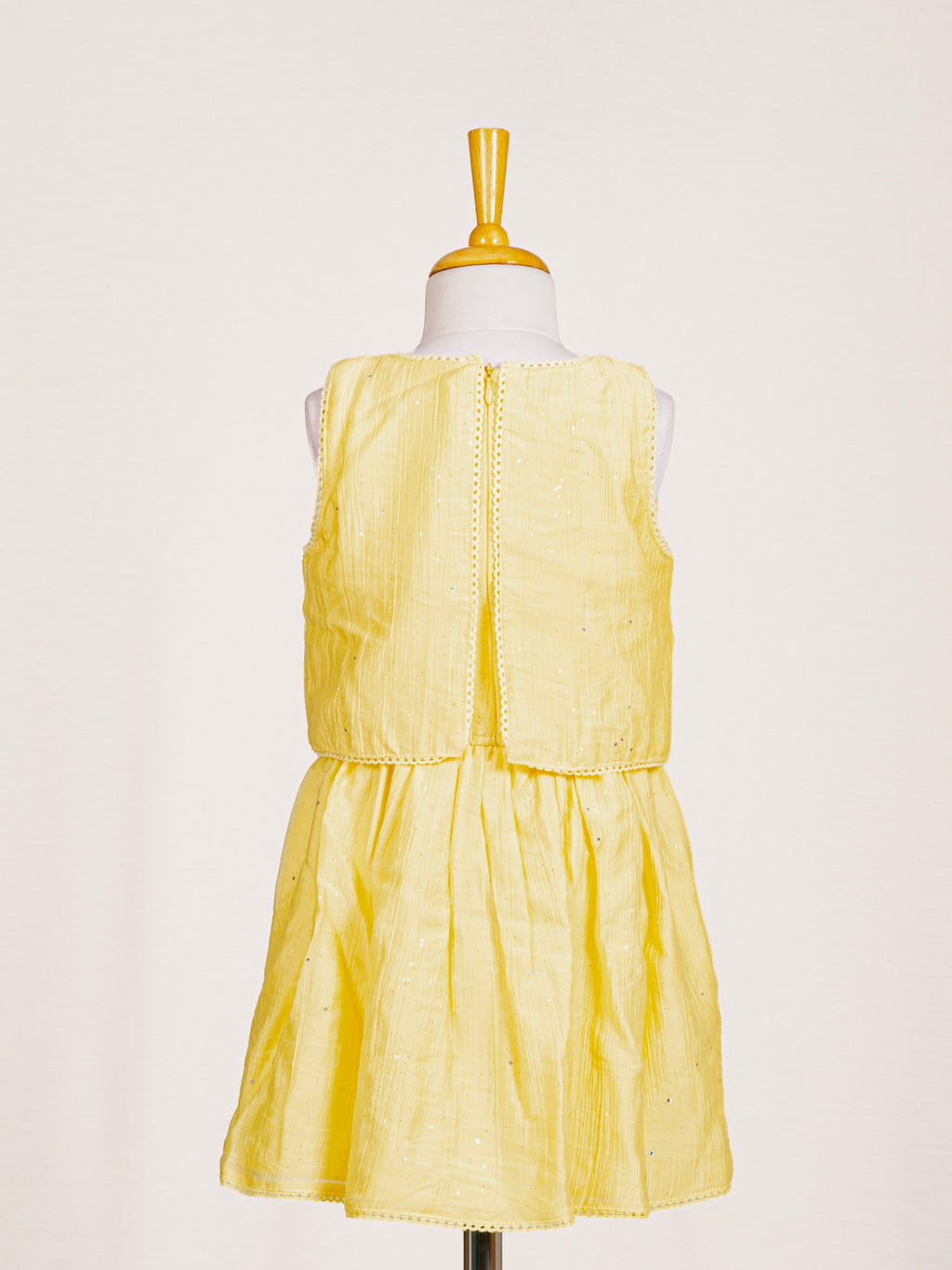 Sunshine Yellow Floral Pearl Embroidered Midi Dress