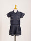 Indigo Blue Stitch-Detailed Two-Piece Western Set