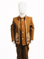 Coffee Brown Floral Embroidered Open-Jacket Jodhpuri Suit