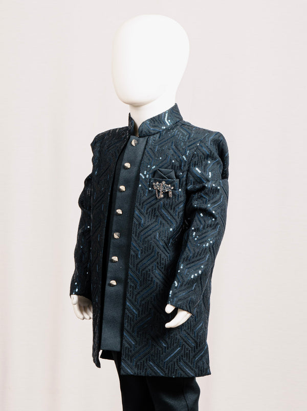 Rama Sequin Open-Jacket Jodhpuri Suit